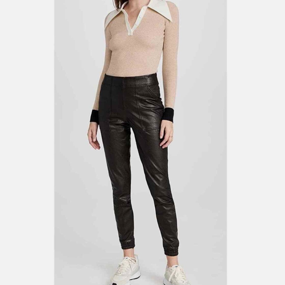 SPANX leather-like joggers. NWT